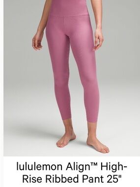 lululemon athletica Align High-Rise Ribbed Leggings - Mauve Pink
